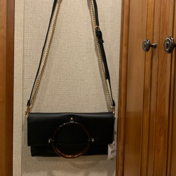 KAARI Blue Crossbody Black Purse with two Shoulder straps - Picture 3 of 12